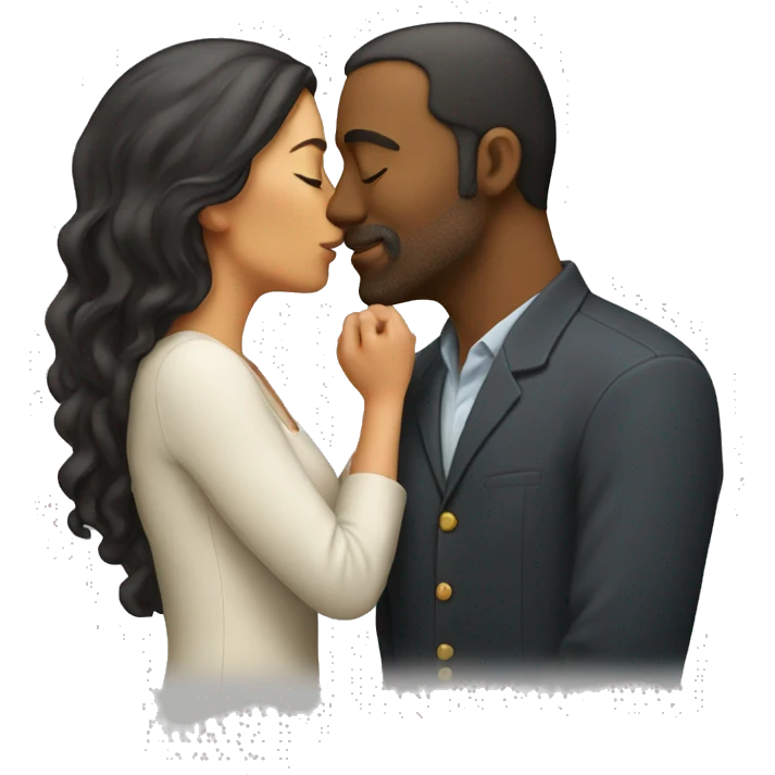 Man, who kiss his wife emoji