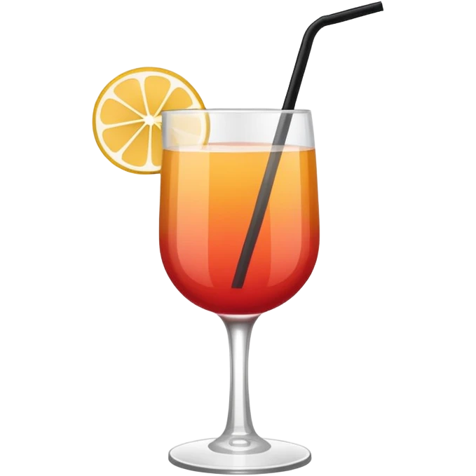 Minimalistic flat vector icon, iOS style, thin black contour on white background. Cocktail glass with a straw. Clean, no text, no shadows. emoji