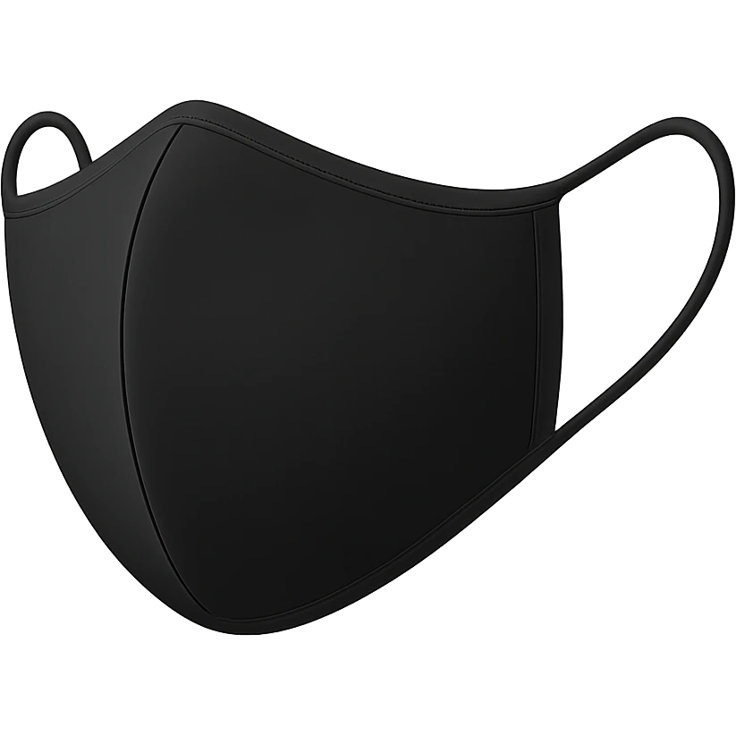 black mask, digital illustration emoji
