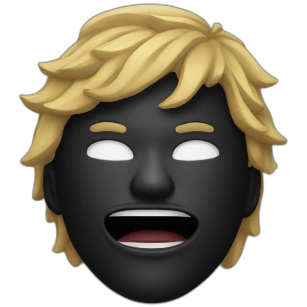 man wearing a black skymask with mouth open emoji