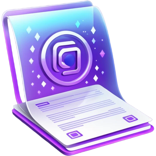 holographic purple document emoji