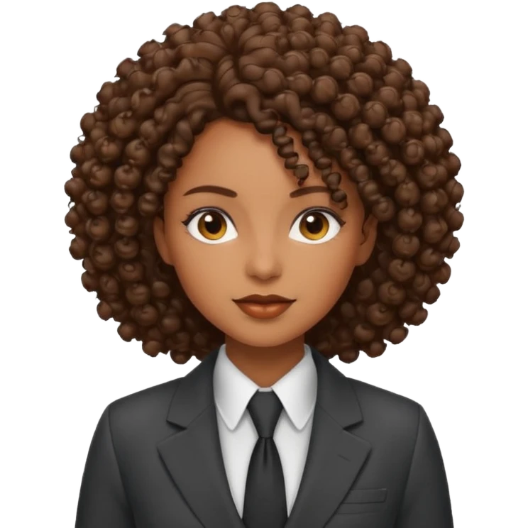 curly-haired black woman in a suit emoji