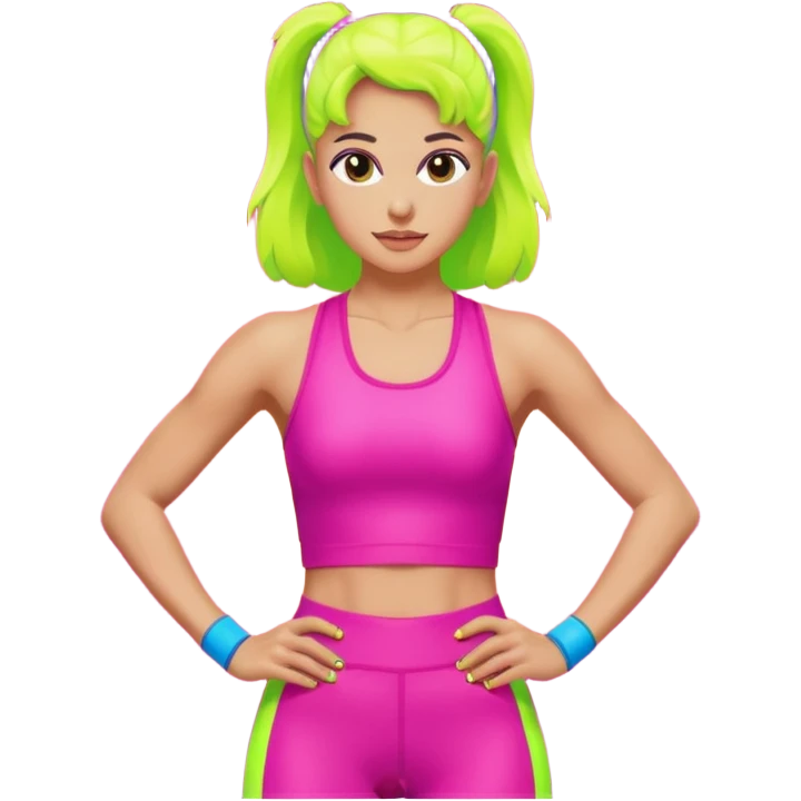 glow 80's work out emoji