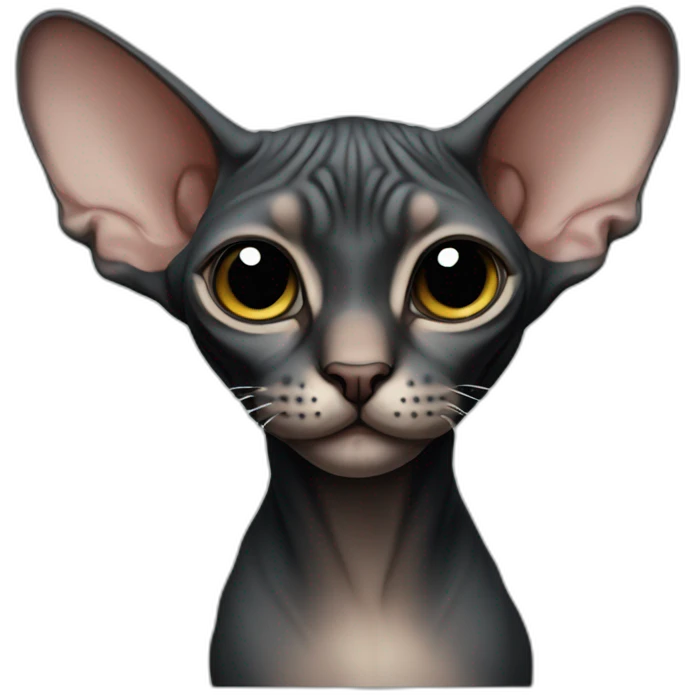 sphynx cat in a black t-shirt emoji