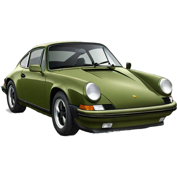 Olive green Porsche 911 emoji
