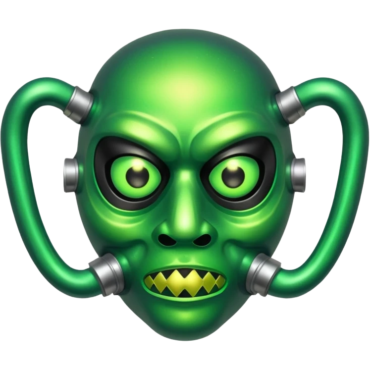 glitter green toxic mask emoji