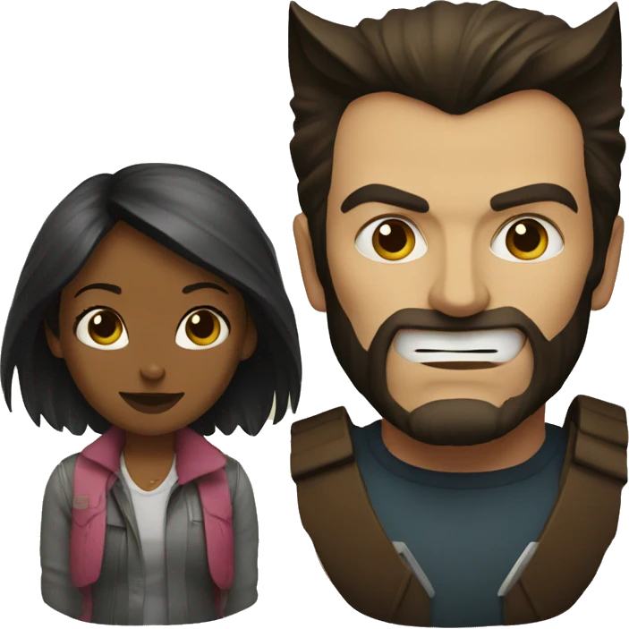 A wolverine with a woman emoji