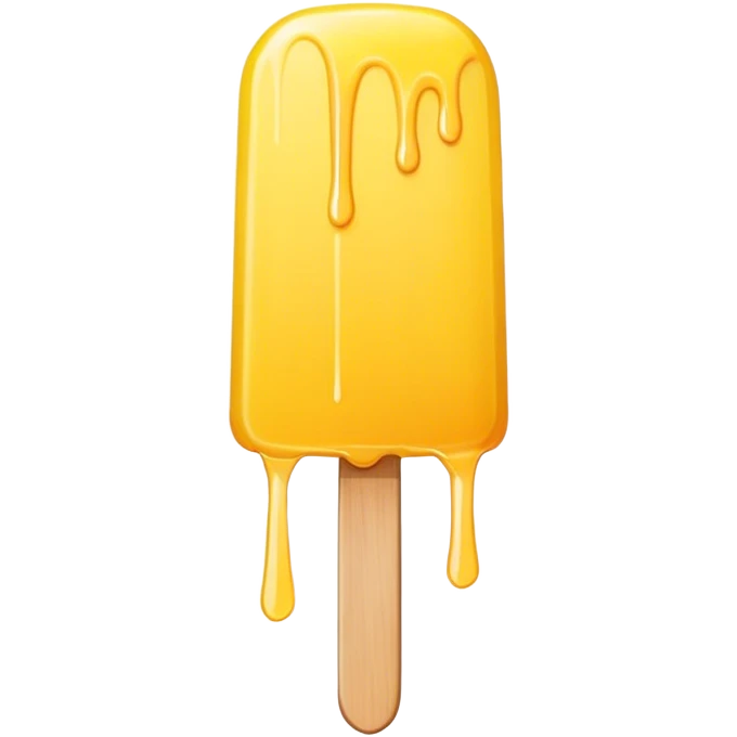 Long thing yellow popsicle with rounded top and dripping  emoji