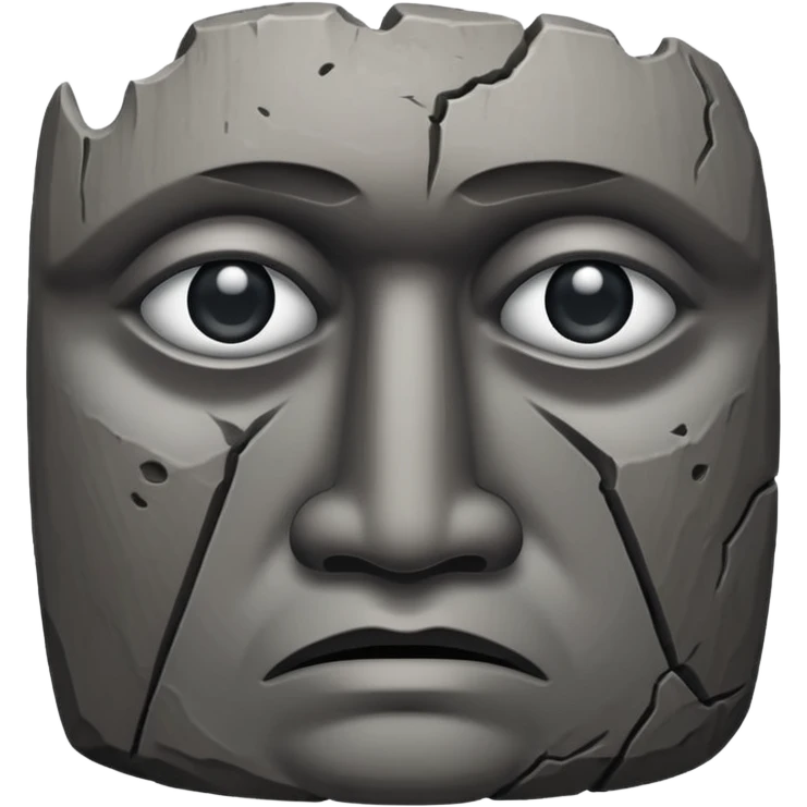 the easter island stone guy with a tear in its eye emoji