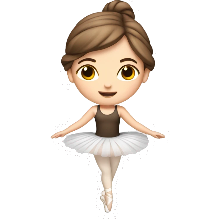 White girl , with brown hair , doing ballet  emoji