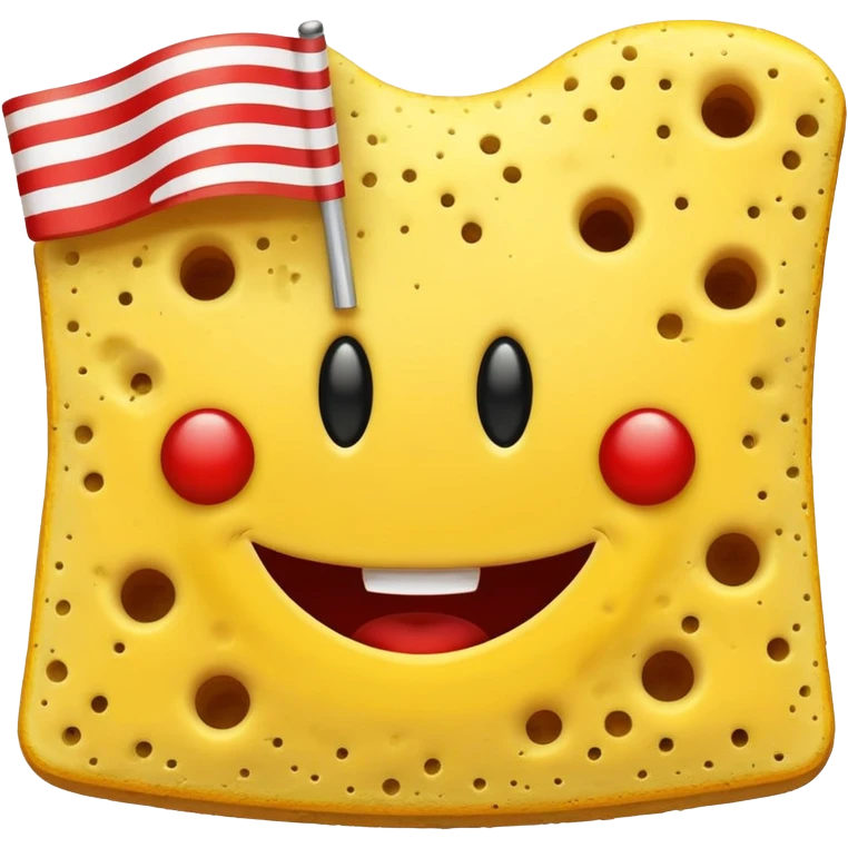 sponge with holes creepy smile flag emoji