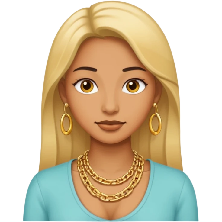 woman wearing a gold chain necklace emoji