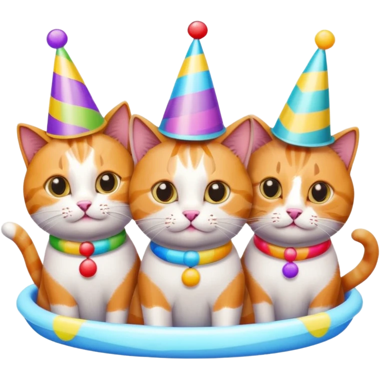 Cat pool party emoji