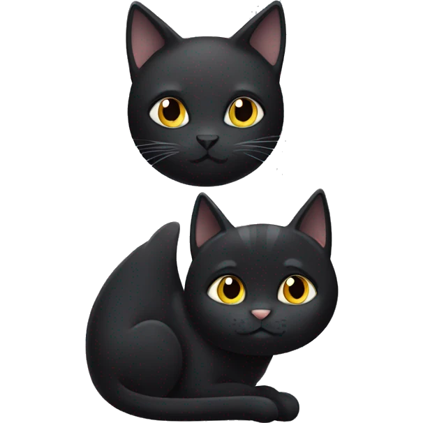 black cat and grey and black cat together emoji