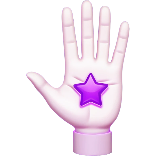 A 3D stylized cartoon hand holding a glowing neon purple sign that says "POV", high contrast, vibrant lighting, clean edges, white background. emoji