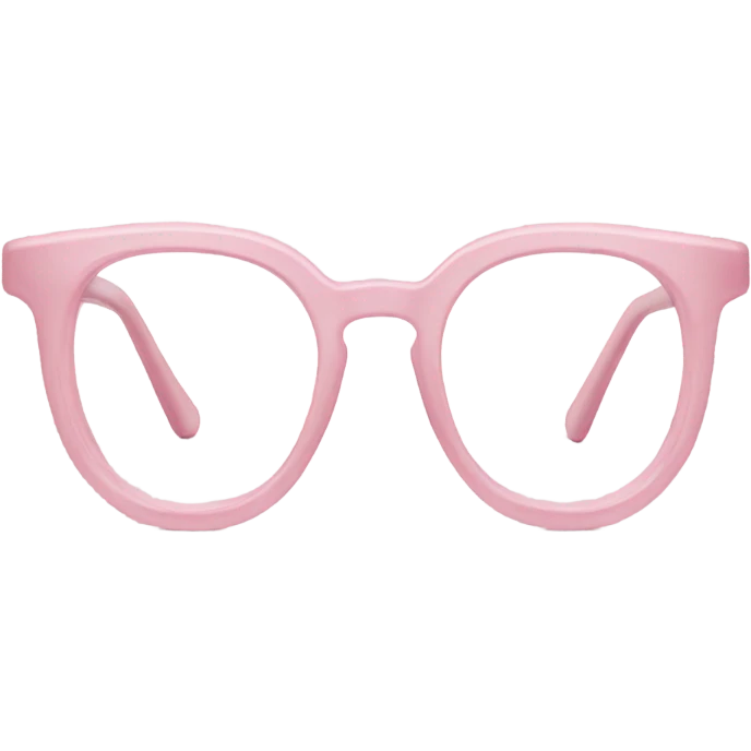 Pastel pink reading glasses emoji