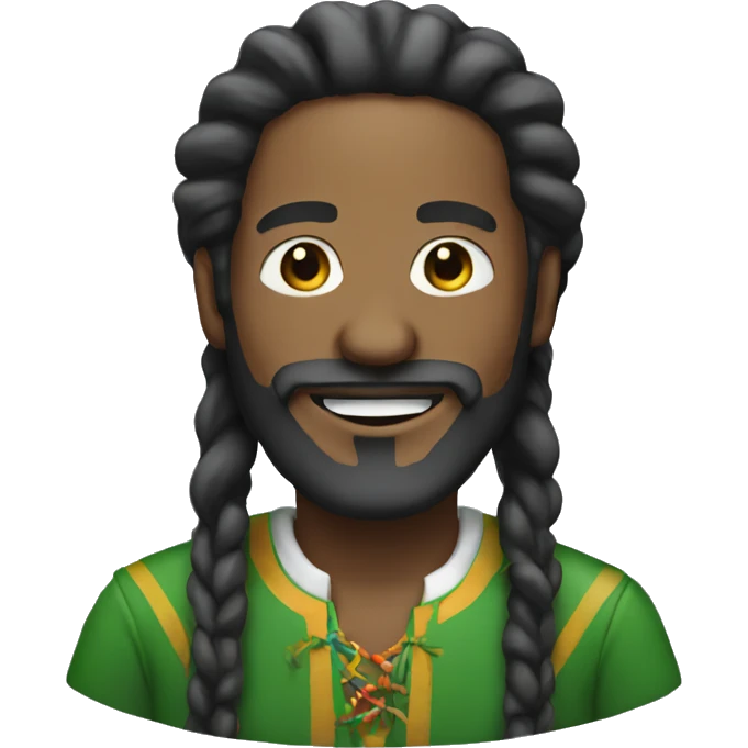 White Rasta man smiling with beard emoji
