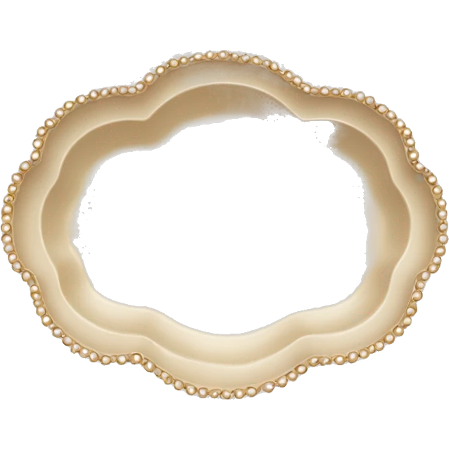 Beige scalloped tray with pearls in it emoji
