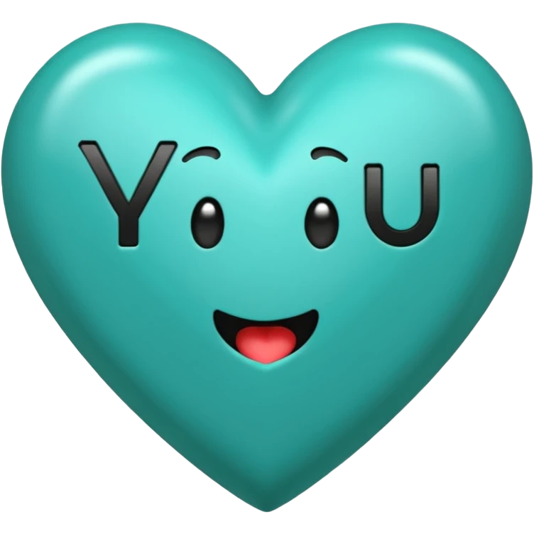 Teal heart with You Rock in italics and exclamation point wording emoji