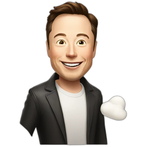Creame un emoji de elon musk feliz emoji