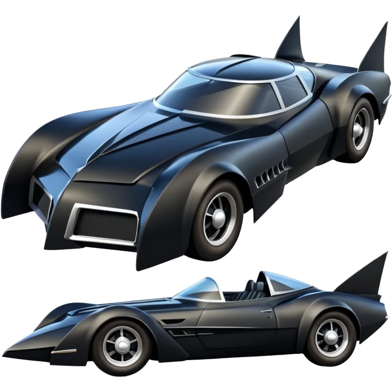  aerodynamic opulent dark knight futuristic concept Batmobile loosely based on 1967 Buick  coupe deville roadster racing(flat long straight faceted mechanical body) winged stealthy street hot rod  emoji