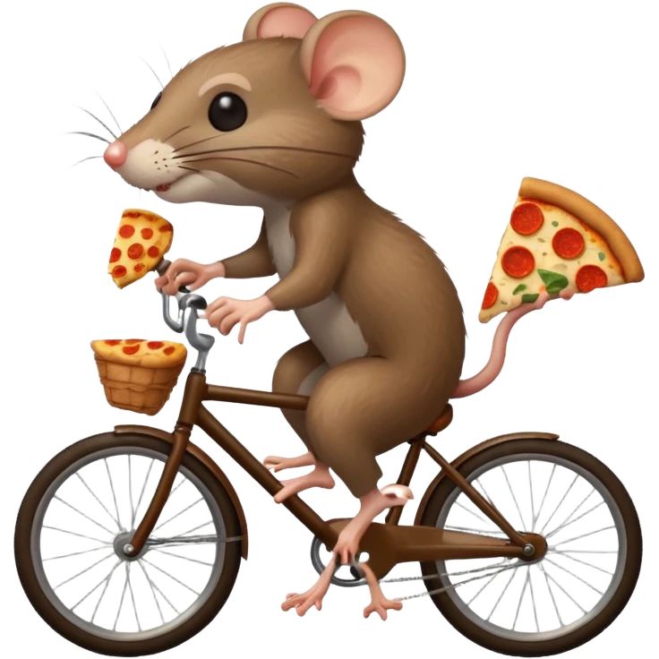 rat stealing pizza on a bike emoji