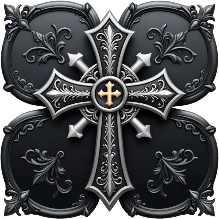 black gothic cross emoji