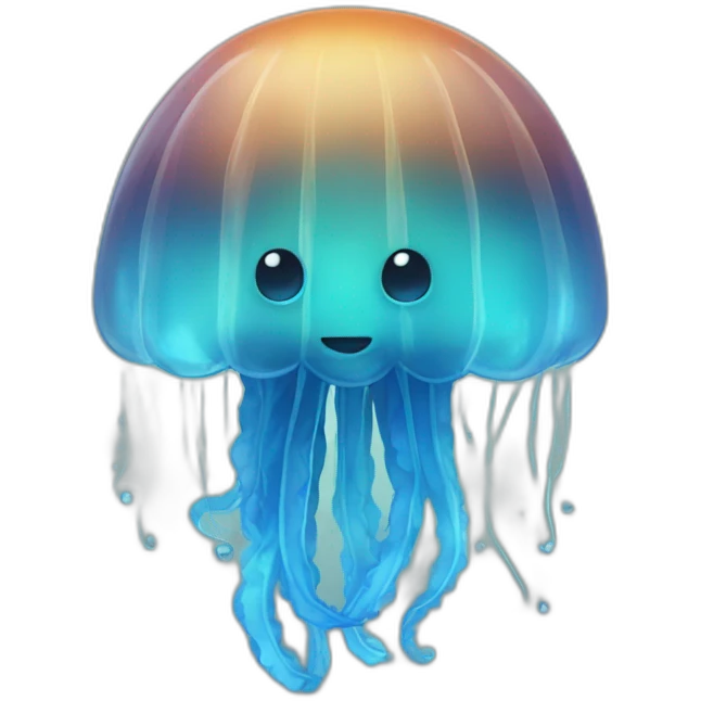 A blue jellyfish emoji