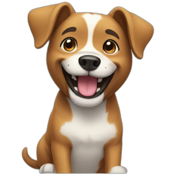 Dog smiling with animation emoji