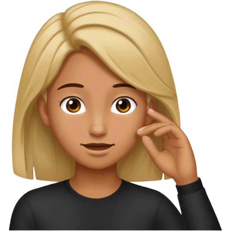 Tuck hair behind ear when flirting with someone  emoji
