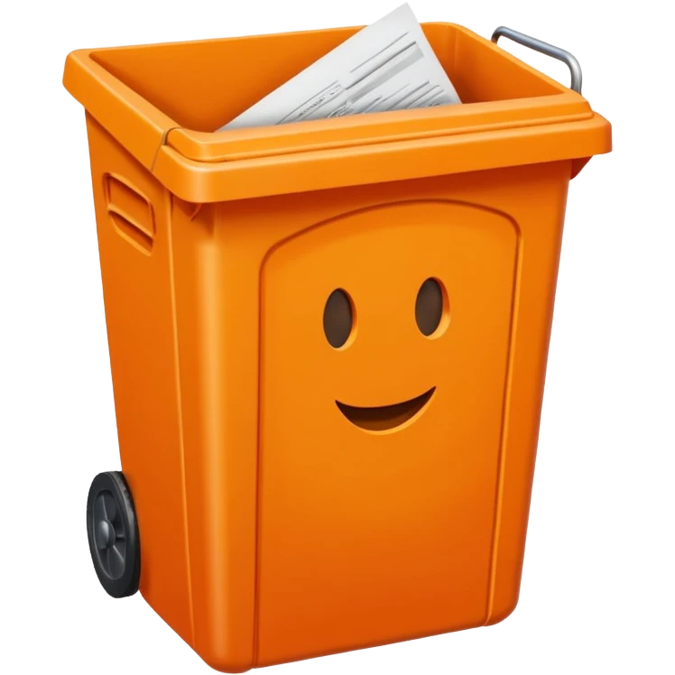 orange recycle bin emoji