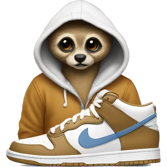 Suricate en hoodie & dunks low emoji