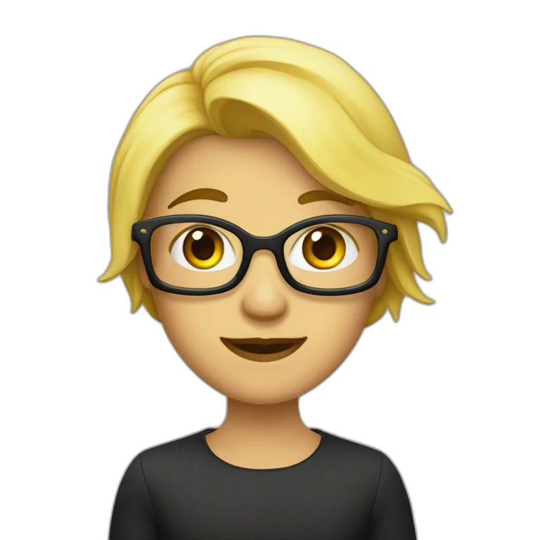 Парень с черными волосами и девушка с желтыми волосами emoji