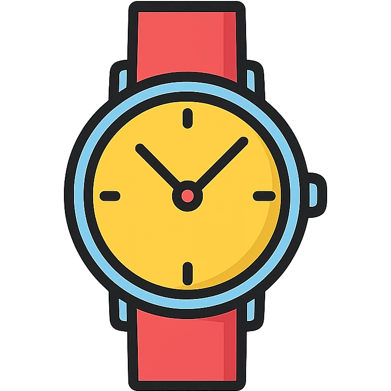 watch, color outline icon style, clean lines, minimal details emoji