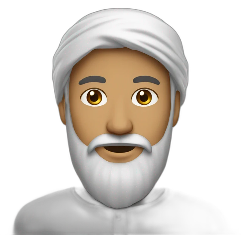 homme musulman avec une barbe noir emoji
