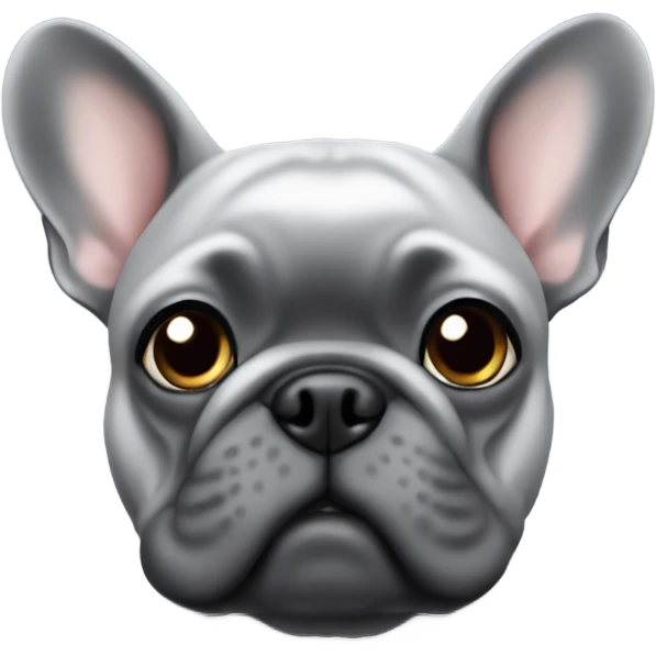 Gray frenchie no tail emoji
