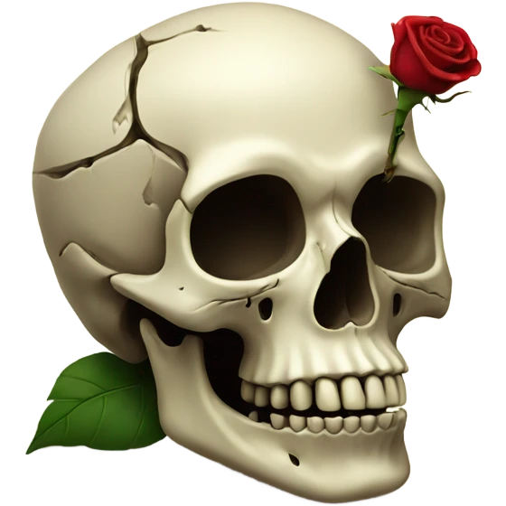 Skull with dead rose emoji