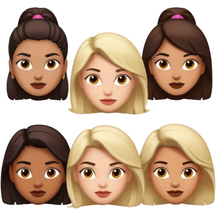 macho girl, different ones, different faces emoji