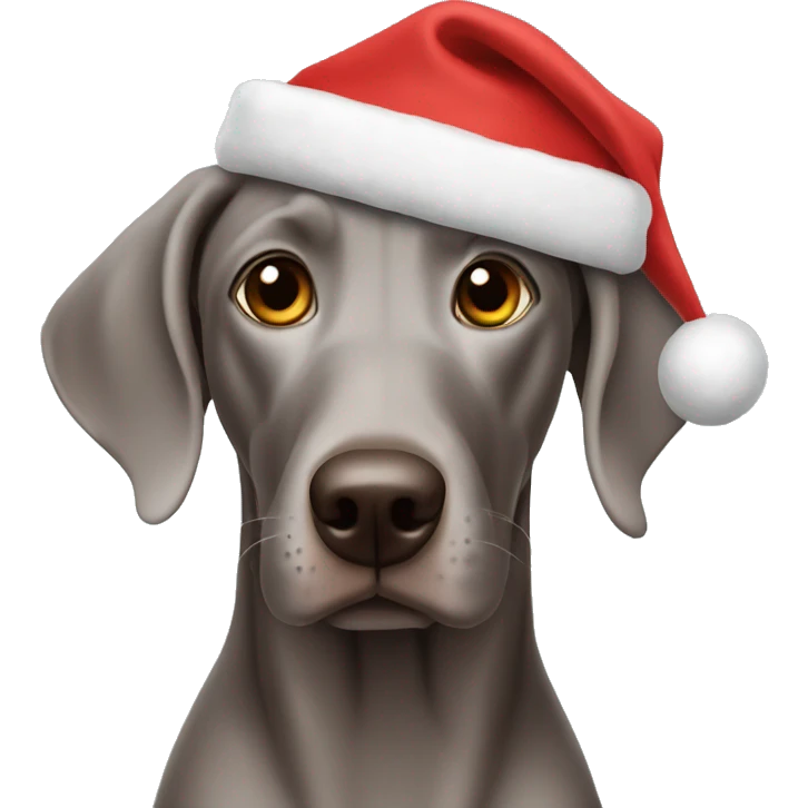 Weimaraner wearing a Christmas hat  emoji