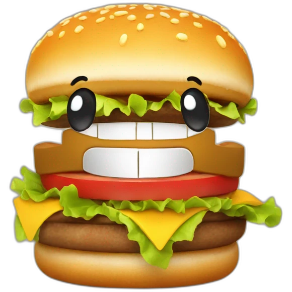 Hamburger with a smile emoji