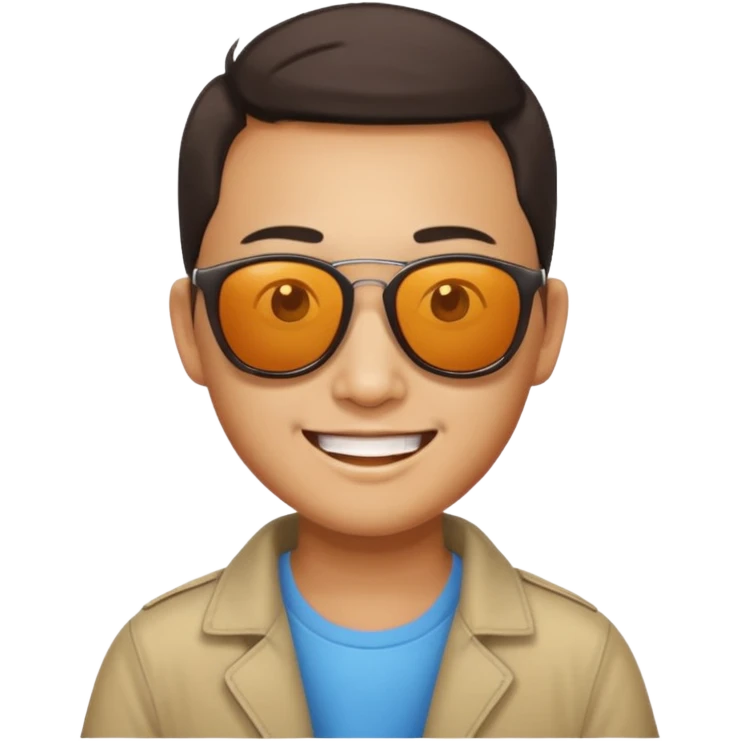 Photorealistic Chinese tourist wearing sunglasses emoji