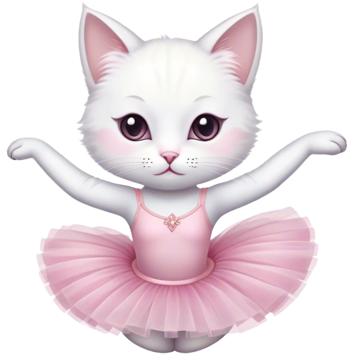 Ballerina white cat emoji