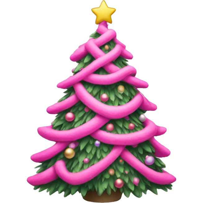 Pink Christmas tree emoji