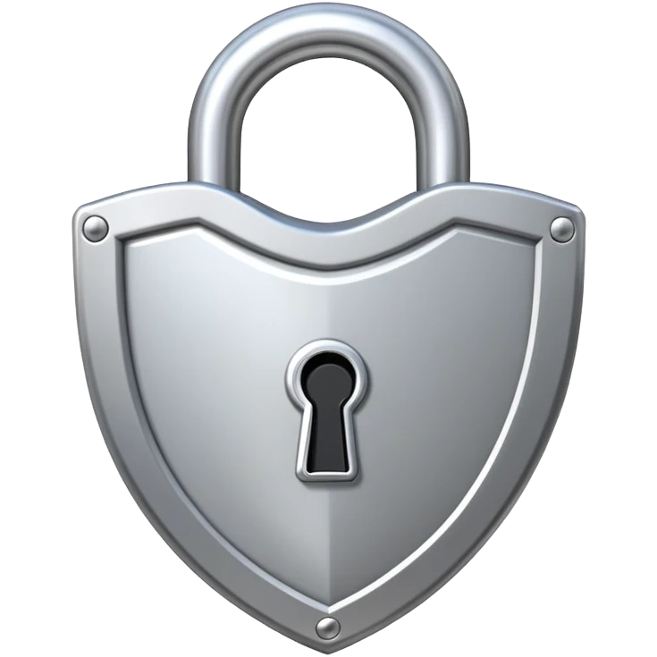 security shield with a padlock on top, cartoonish style emoji