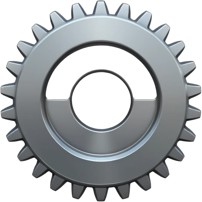 generate a very realistic steel gear emoji