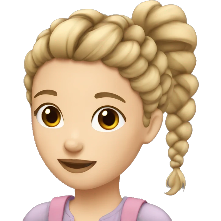  Girl with a French braid dirty blonde emoji