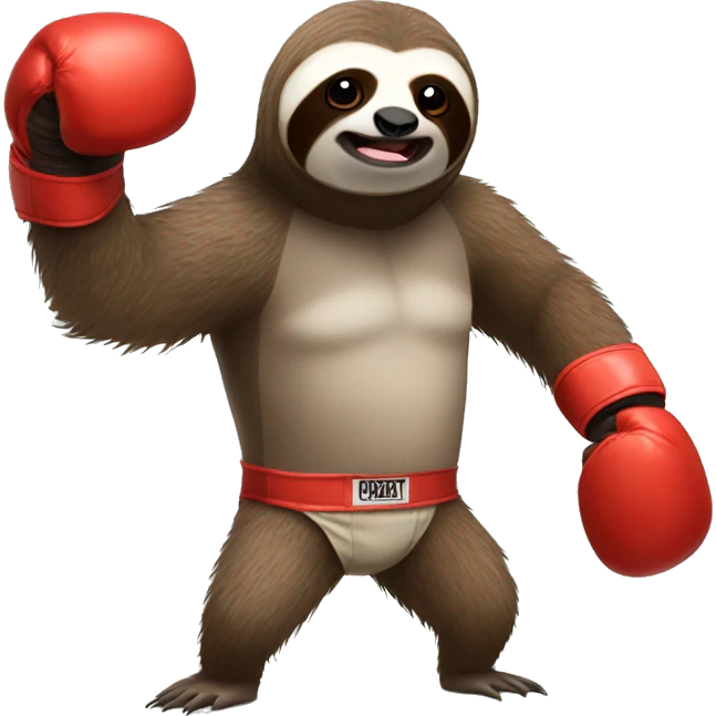 Sloth wearing boxing gloves emoji