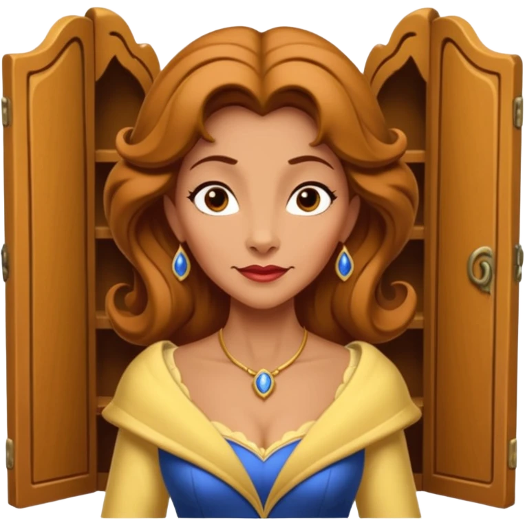 A middle-aged lady character from the fairy tale Beauty and the Beast — she was turned into a wardrobe and is around 40 years old. Based on the wardrobe’s original form, she has an anthropomorphic face. emoji
