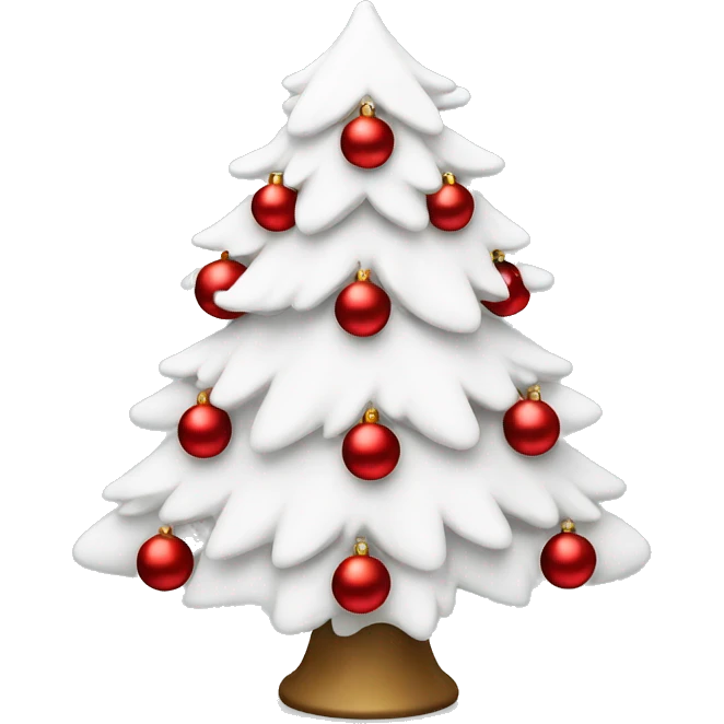 White christmas tree with red ornaments emoji