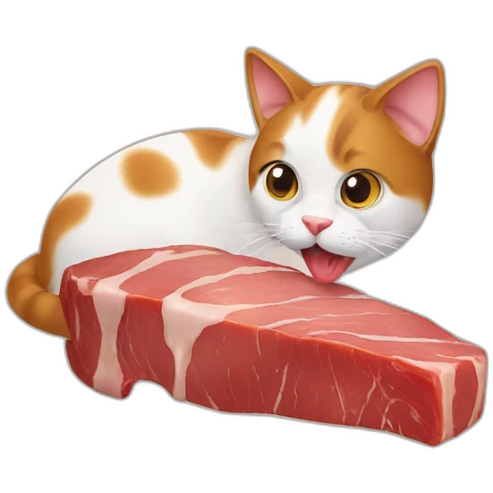 cat eat meat emoji